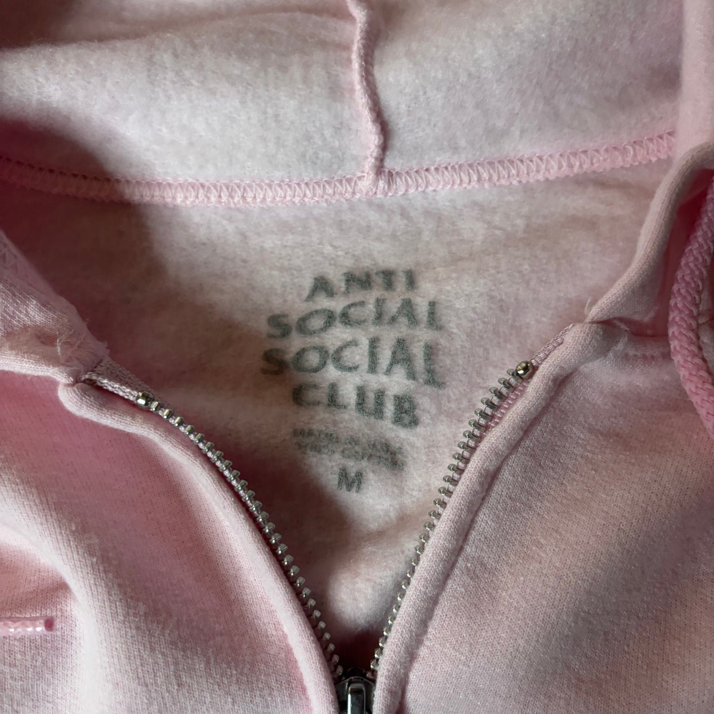 Anti Social Social Club pink zip up hoodie