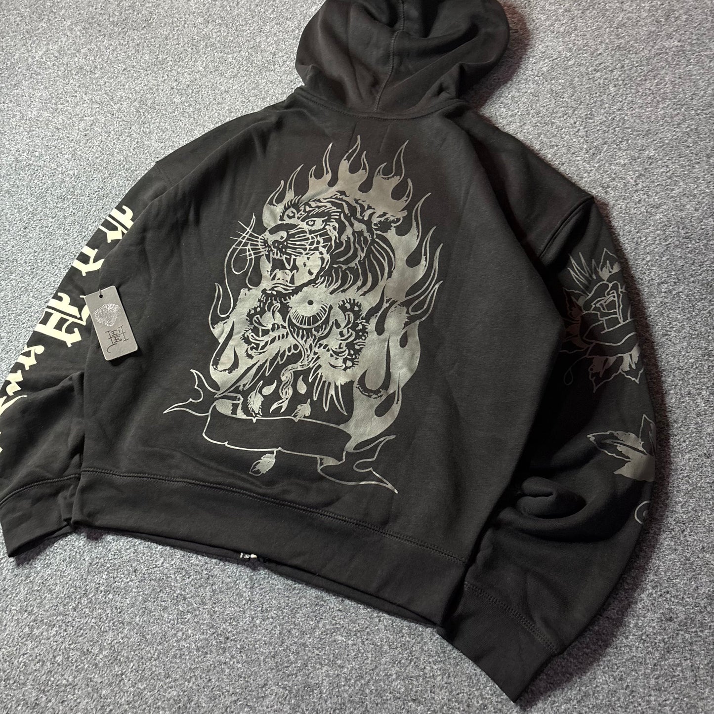 Ed Hardy LKS skull boxy zip hoodie