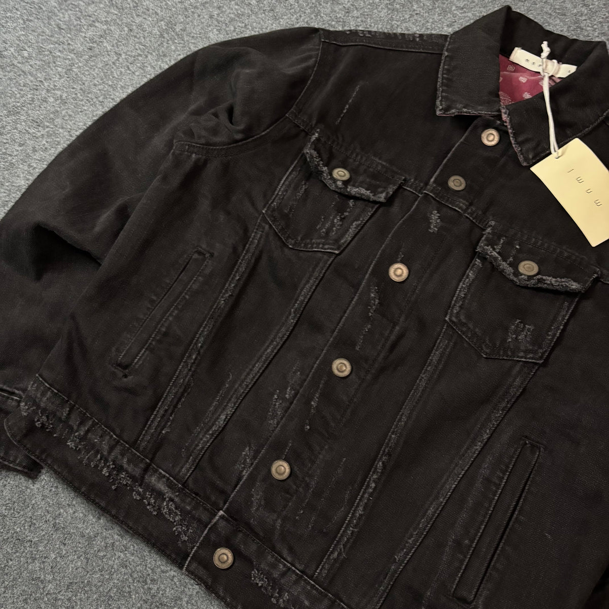 Mnml reversible paisley trucker jacket