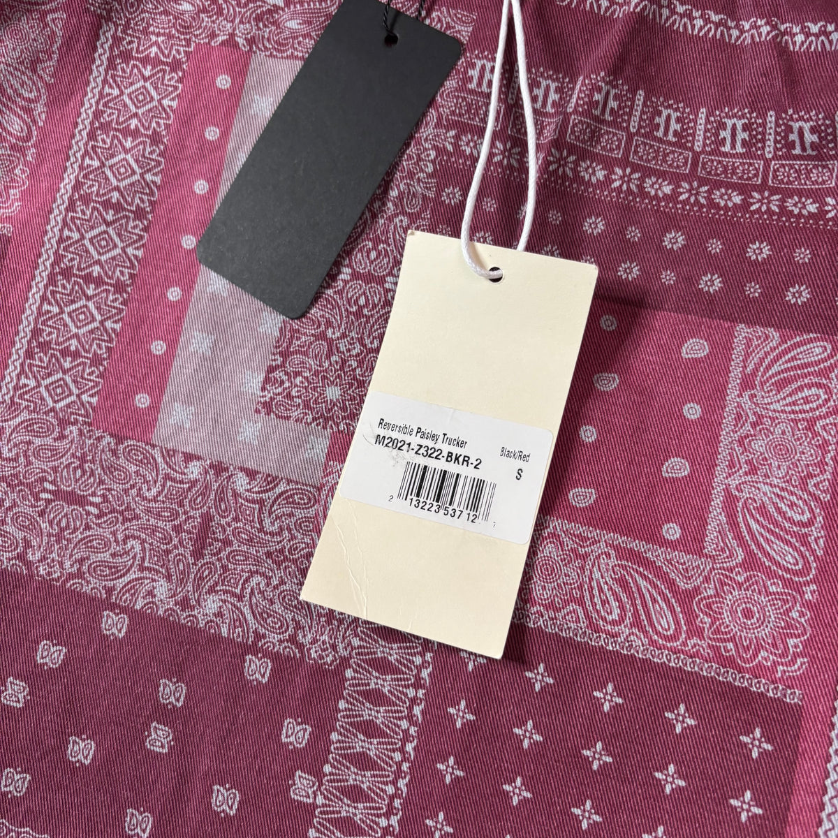 Mnml reversible paisley trucker jacket