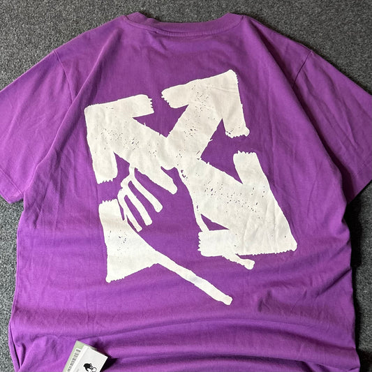 Off White orchid white hand arrow slim s/s tee