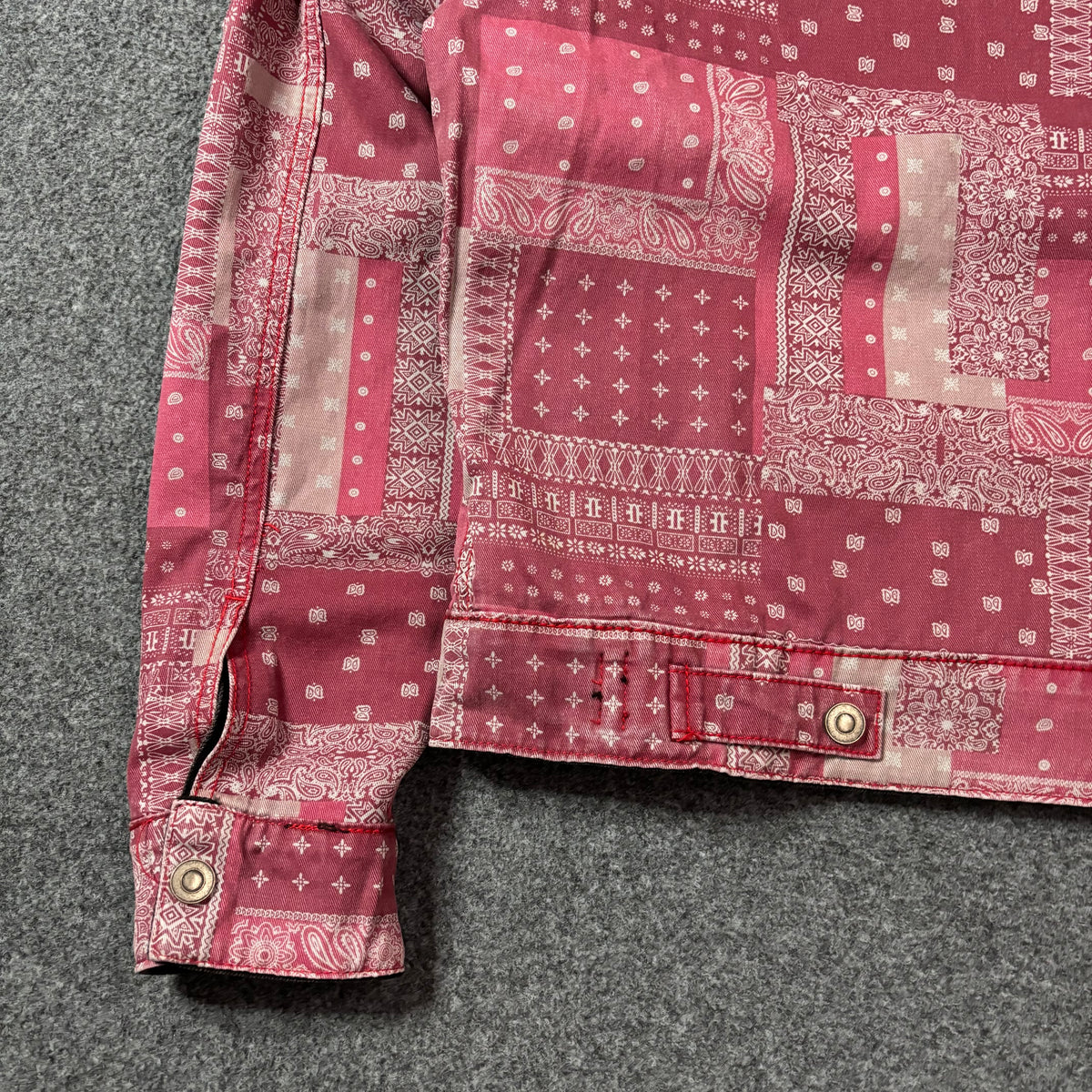 Mnml reversible paisley trucker jacket