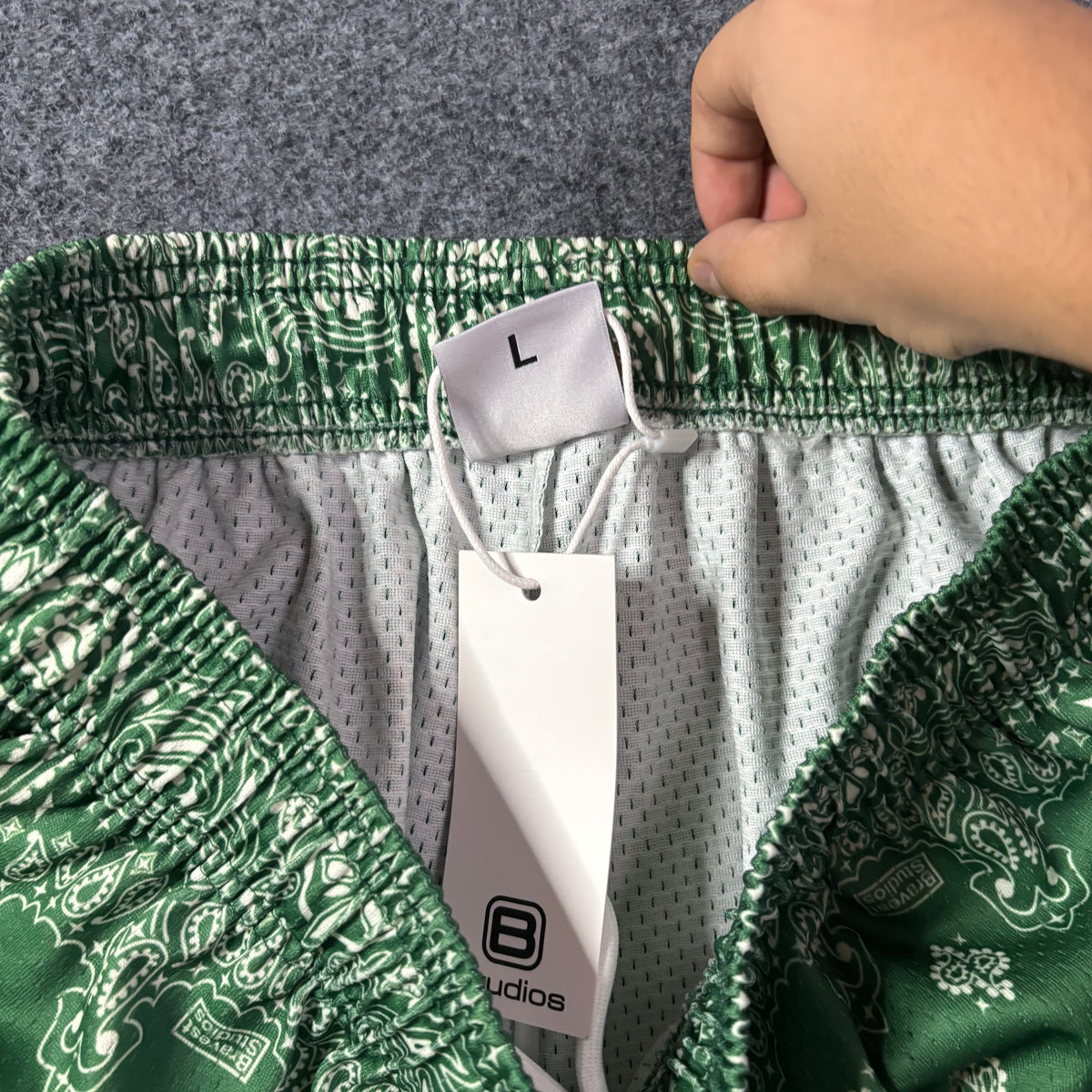 Bravest studios paisley green mesh shorts