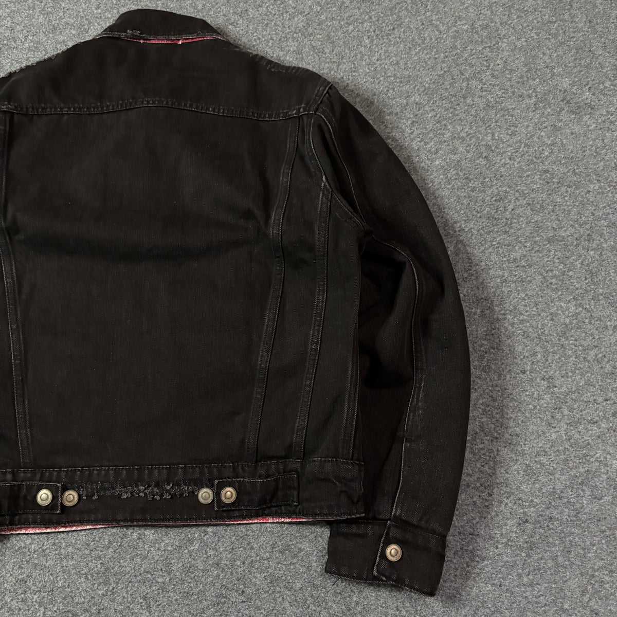 Mnml reversible paisley trucker jacket