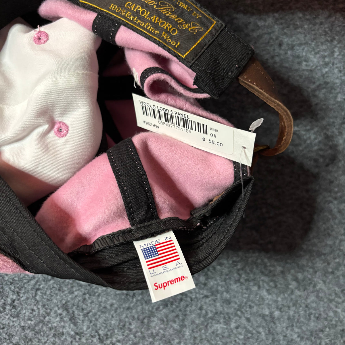 Supreme wool s logo 6 panel