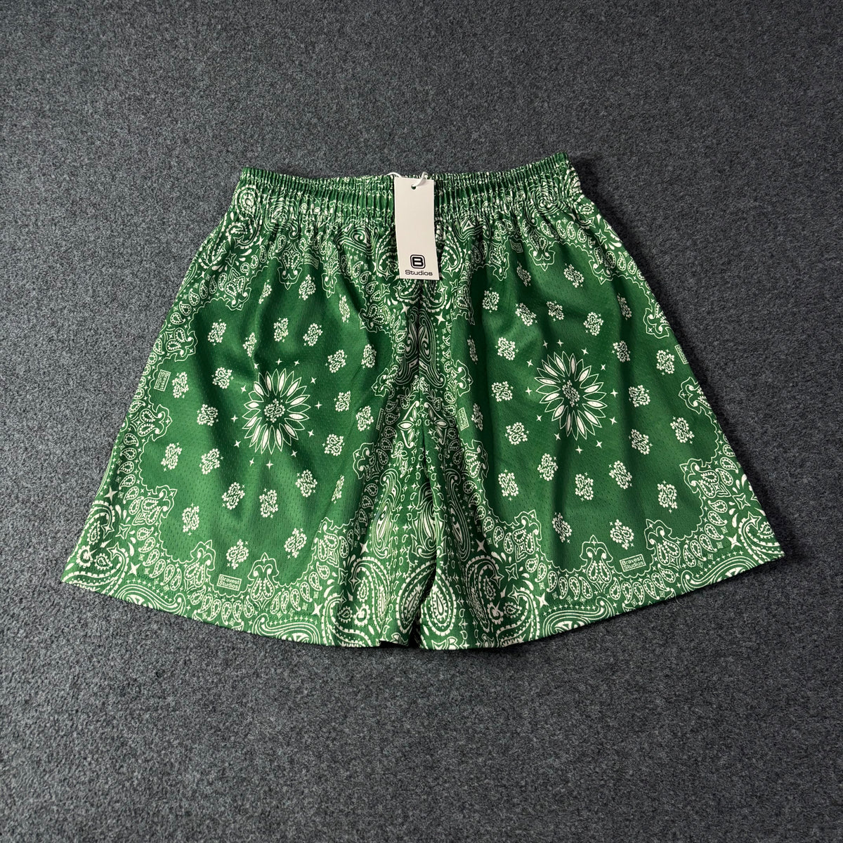 Bravest studios paisley green mesh shorts