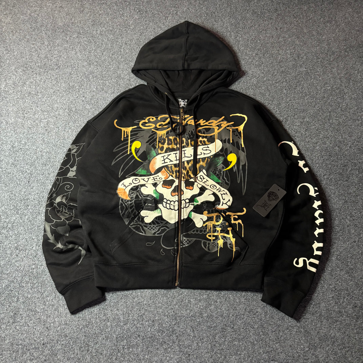 Ed Hardy LKS skull boxy zip hoodie