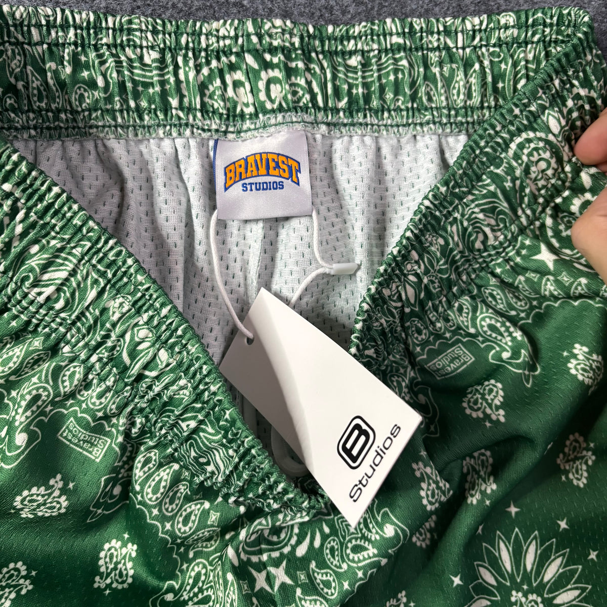 Bravest studios paisley green mesh shorts