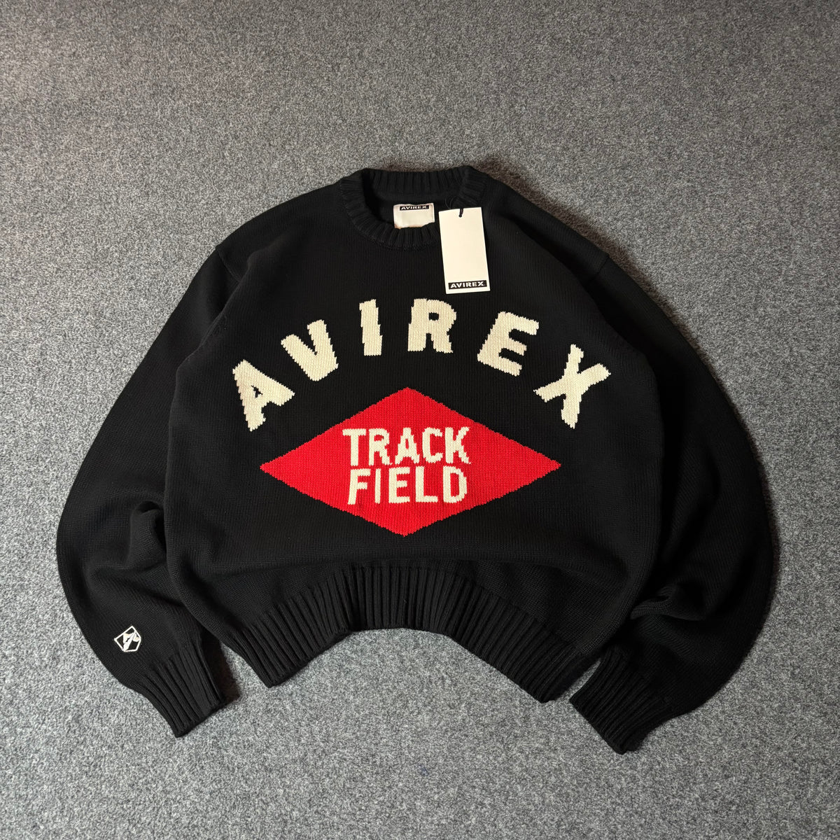 Avirex track field knit sweater black/noir