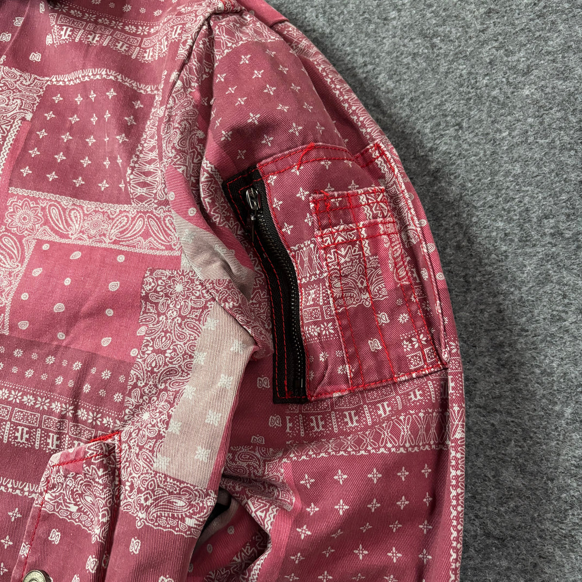 Mnml reversible paisley trucker jacket