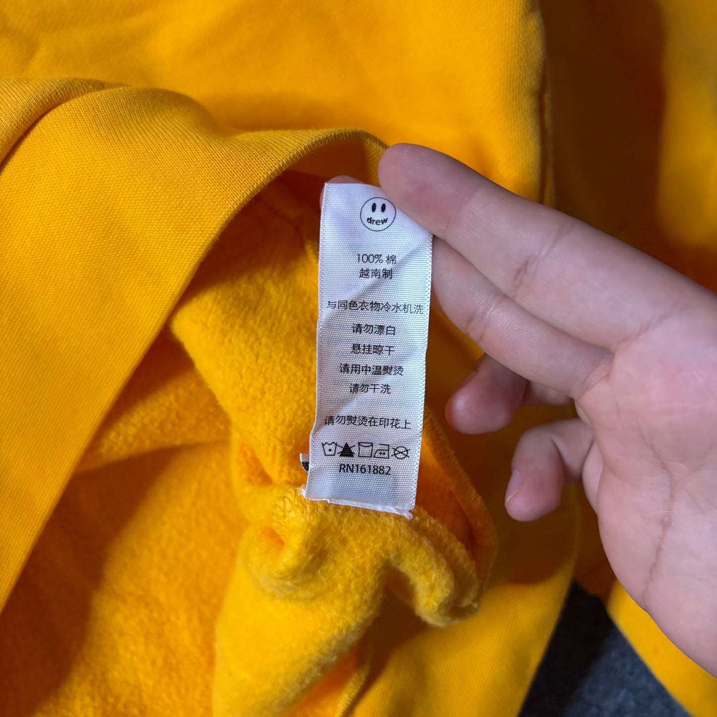 Drew House mascot yellow hoodie