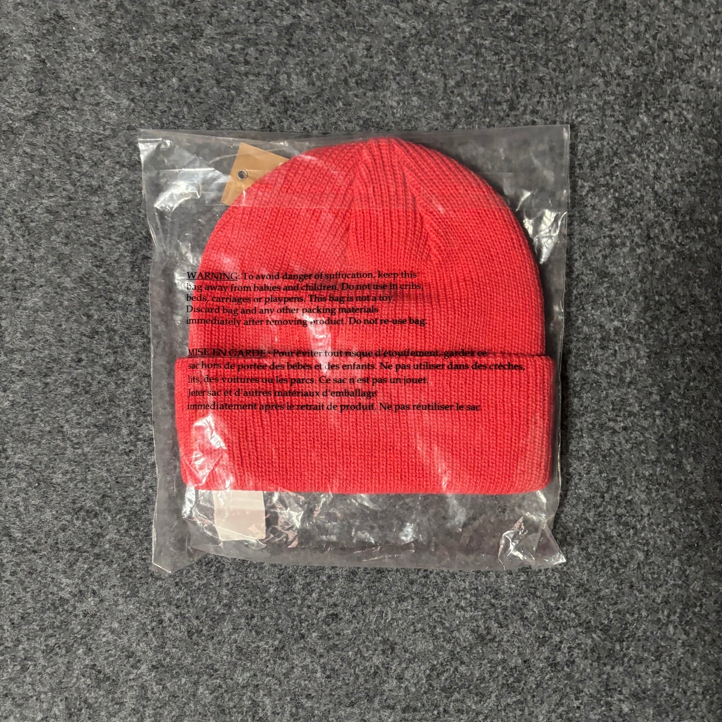 Stussy beanie embroidery logo red