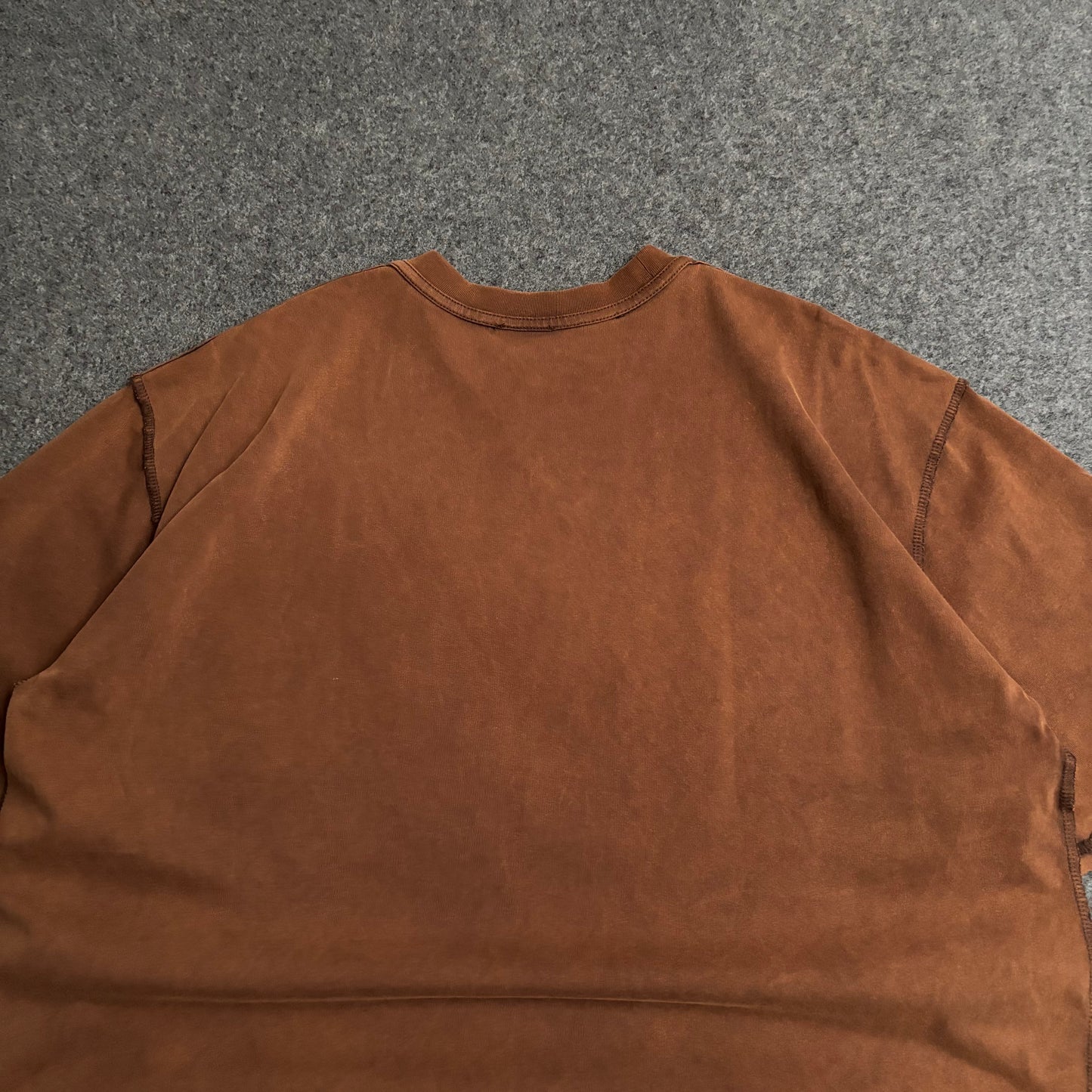 Saint Vanity boxy reversed stitch tee brown