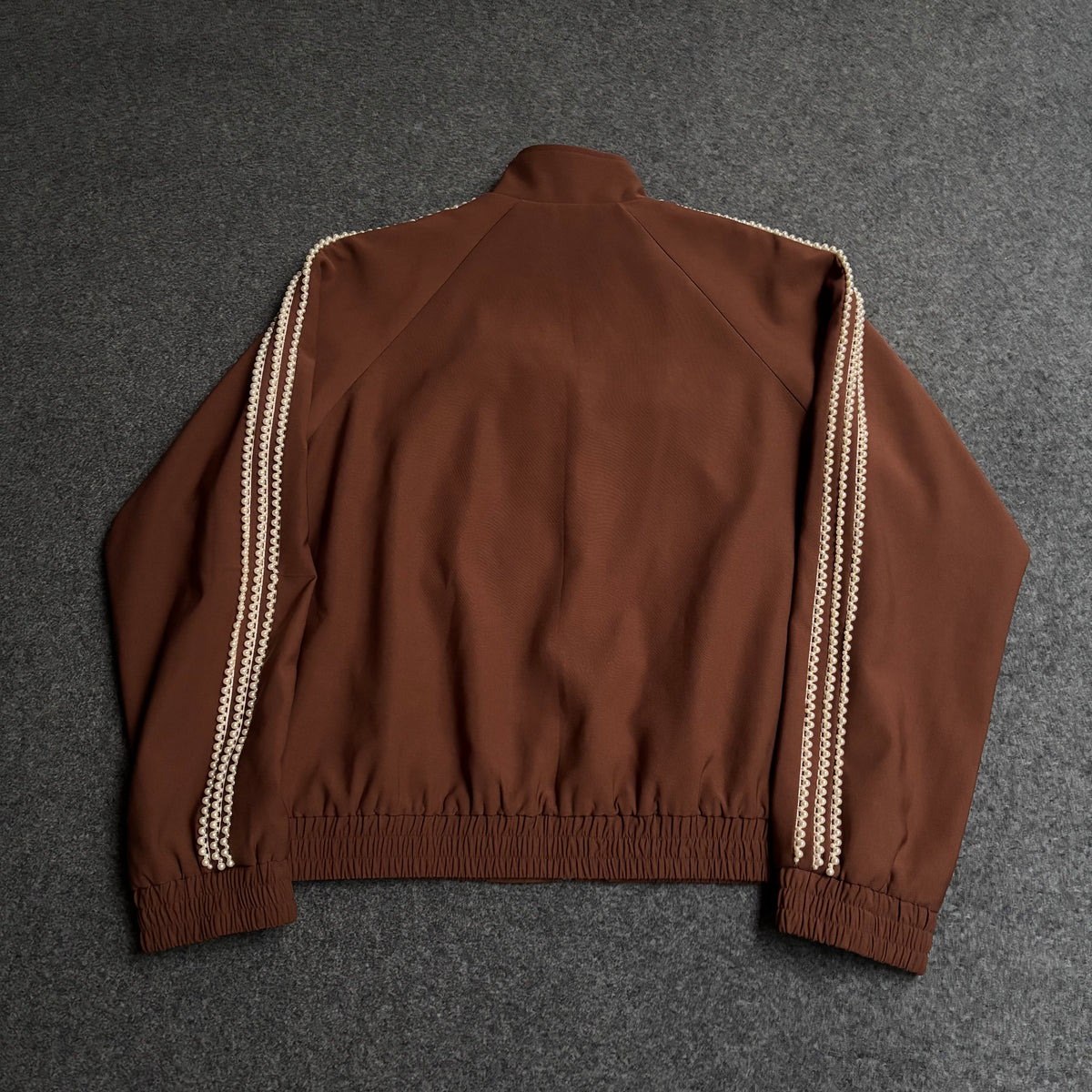Homme Femme pearls stripes brown tracksuit baggy