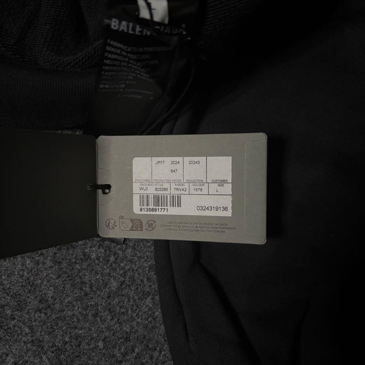 Balenciaga "AGAINELAB" oversized distressed hoodie