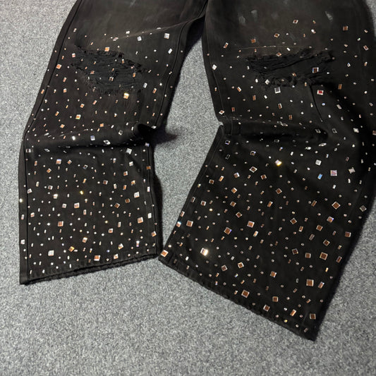 Homme Femme crushed ice denim black