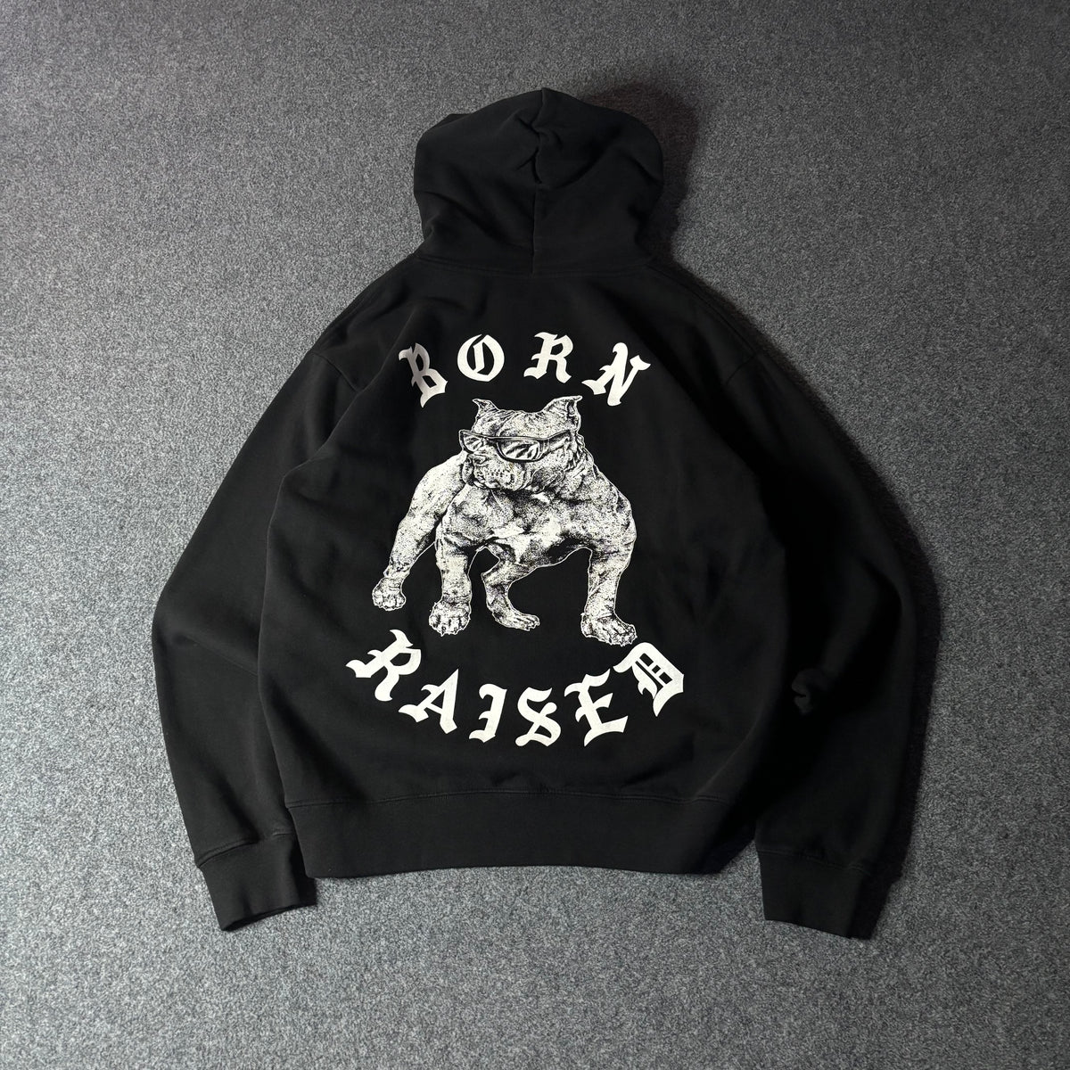 BornxRaised dog hoodie black