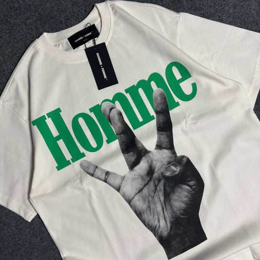 Homme Femme twisted fingers white green
