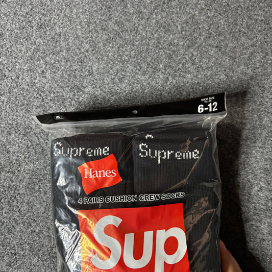 Supreme socks 4 pack black