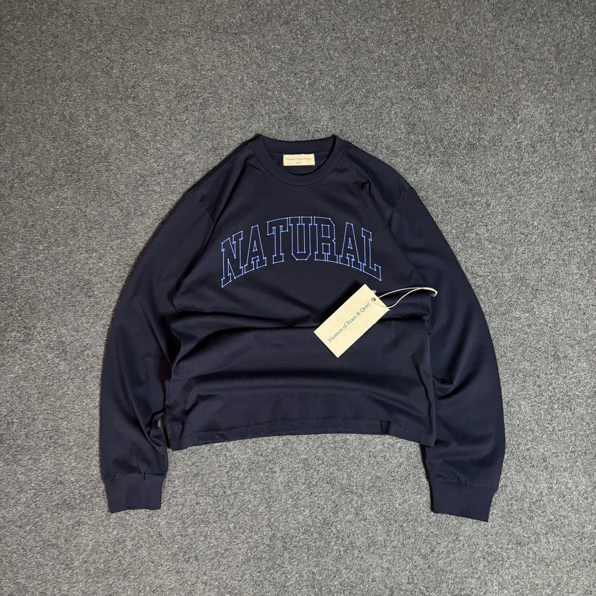 Museum of peace and quiet natural ls blue tee