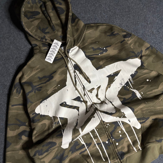 Silence + Noise camo zip up hoodie