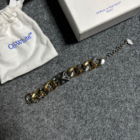 Off White arrow chain brazalete bi tone