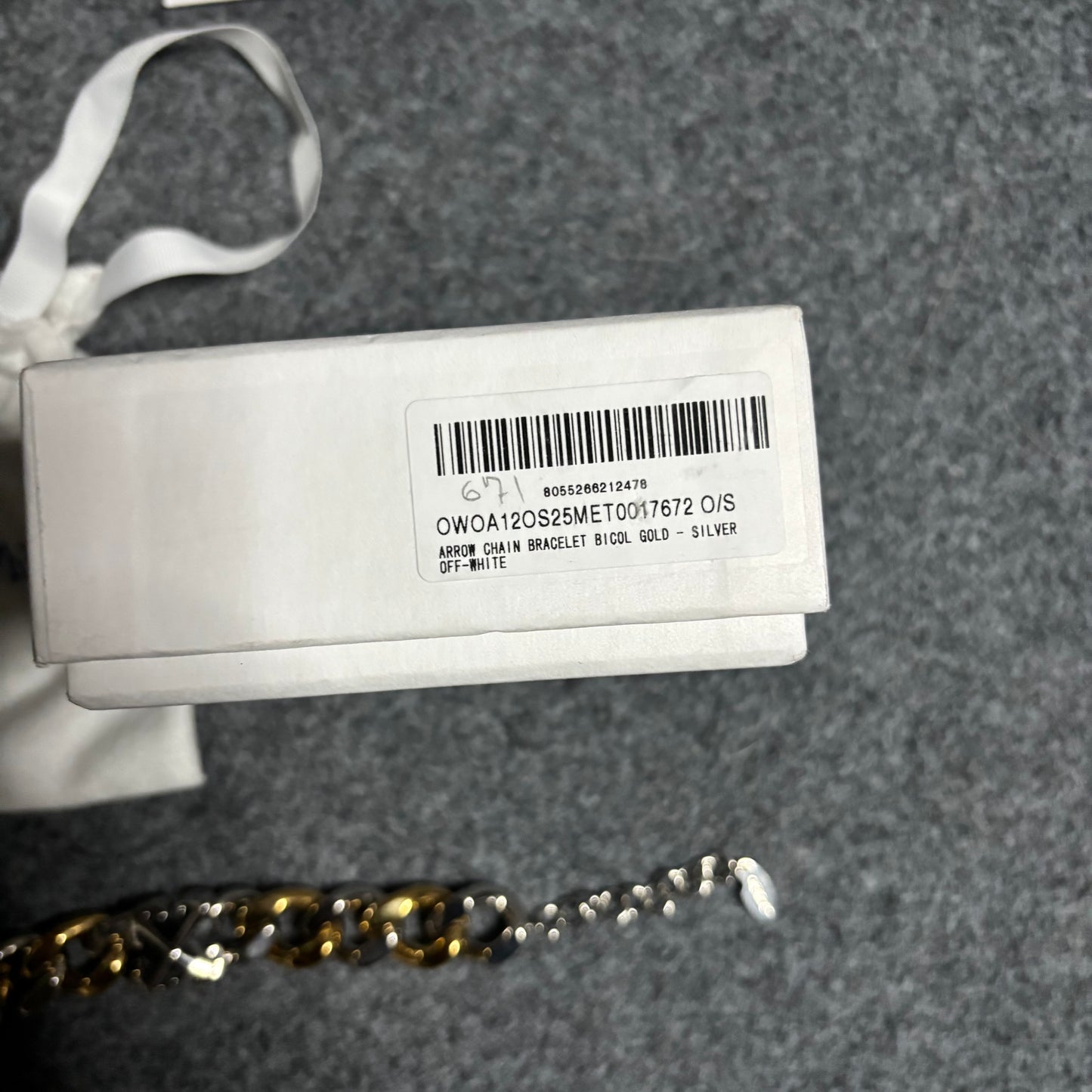 Off White arrow chain brazalete bi tone