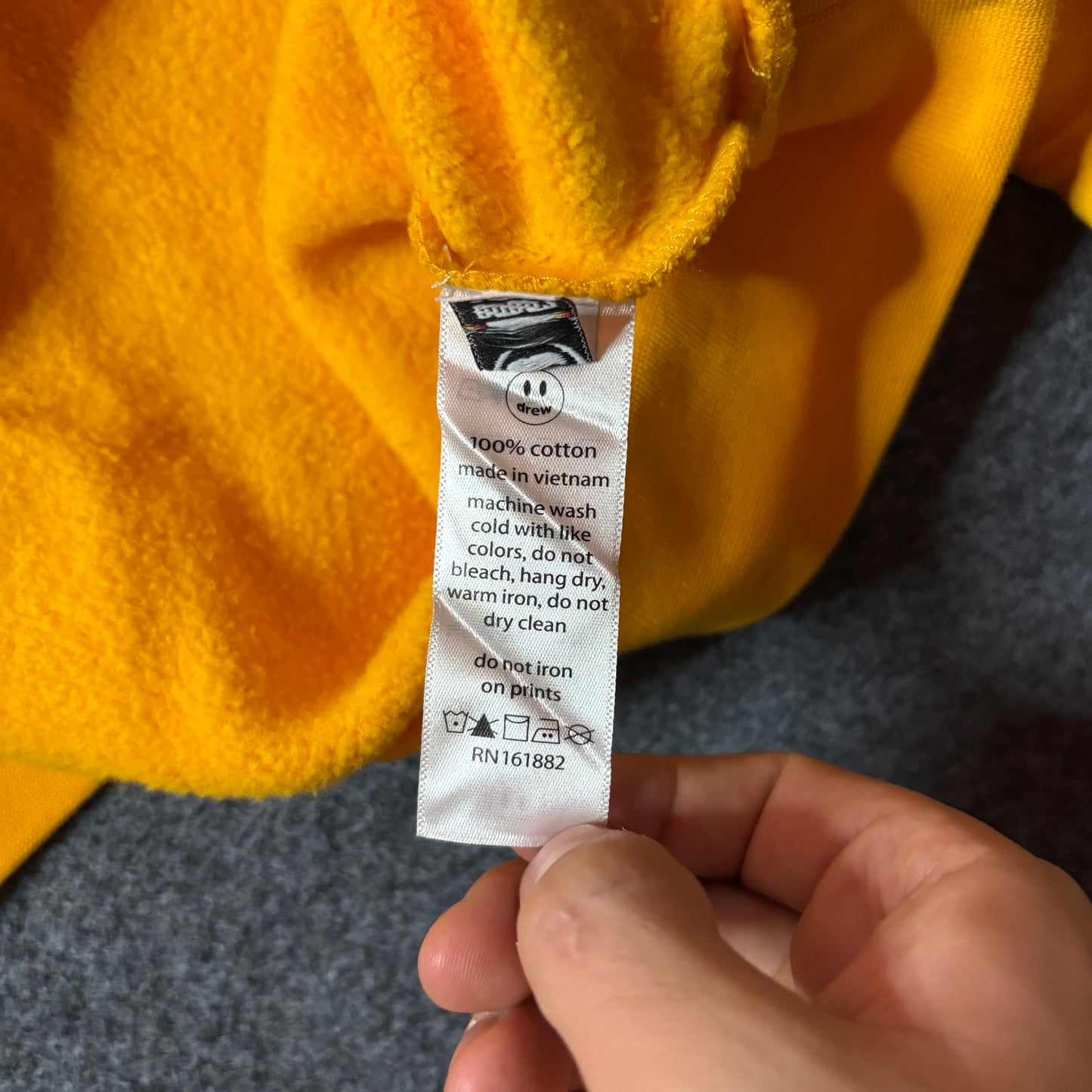 Drew House mascot yellow hoodie