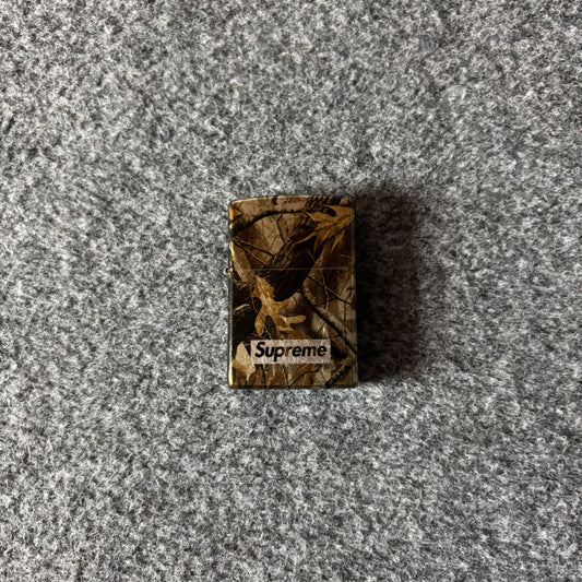 Supreme camo logo zippo real tree