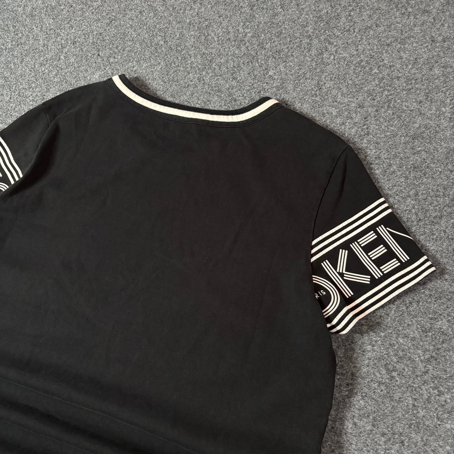Kenzo Paris sleeve print black tee