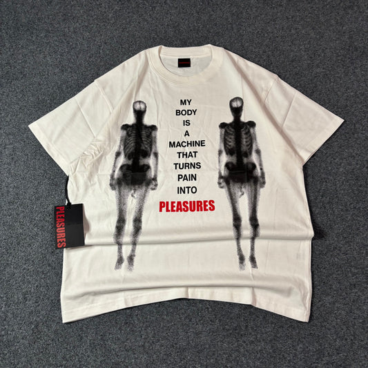 Pleasures machine tee white