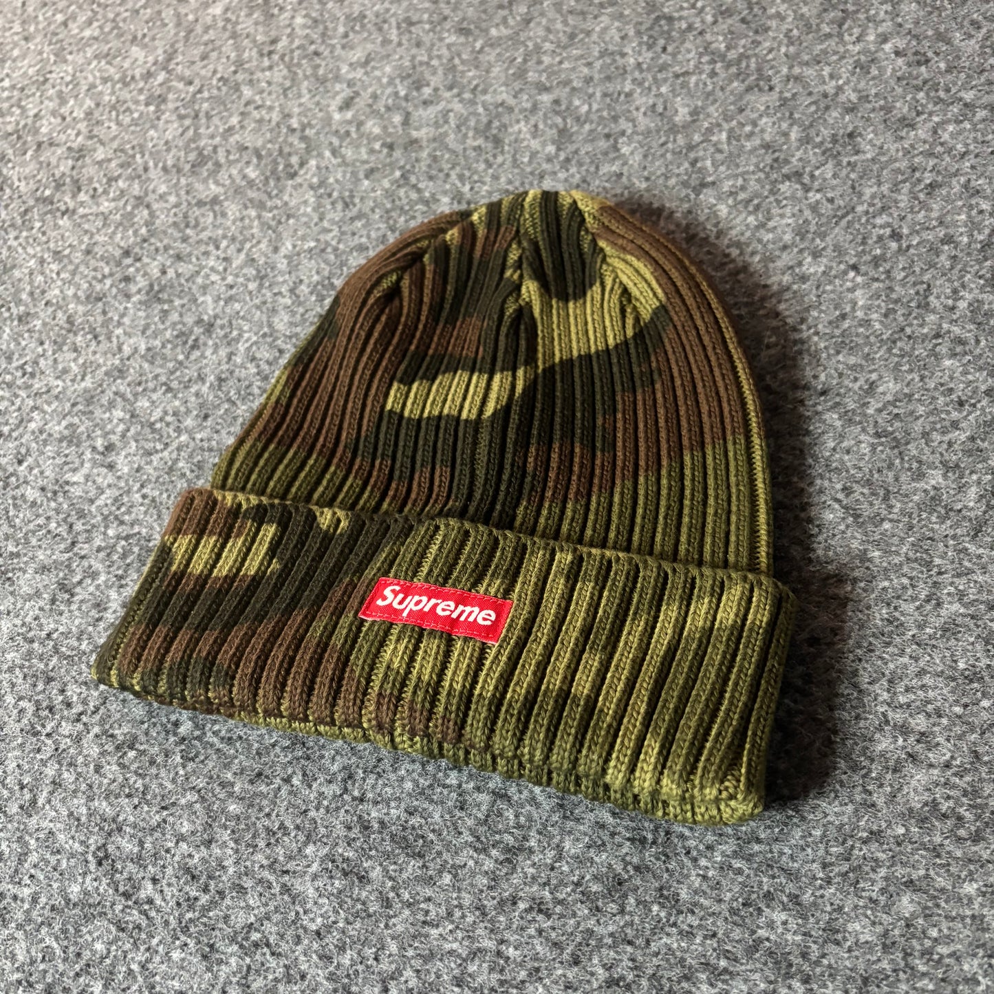 Supreme overdyed woodland camo beanie