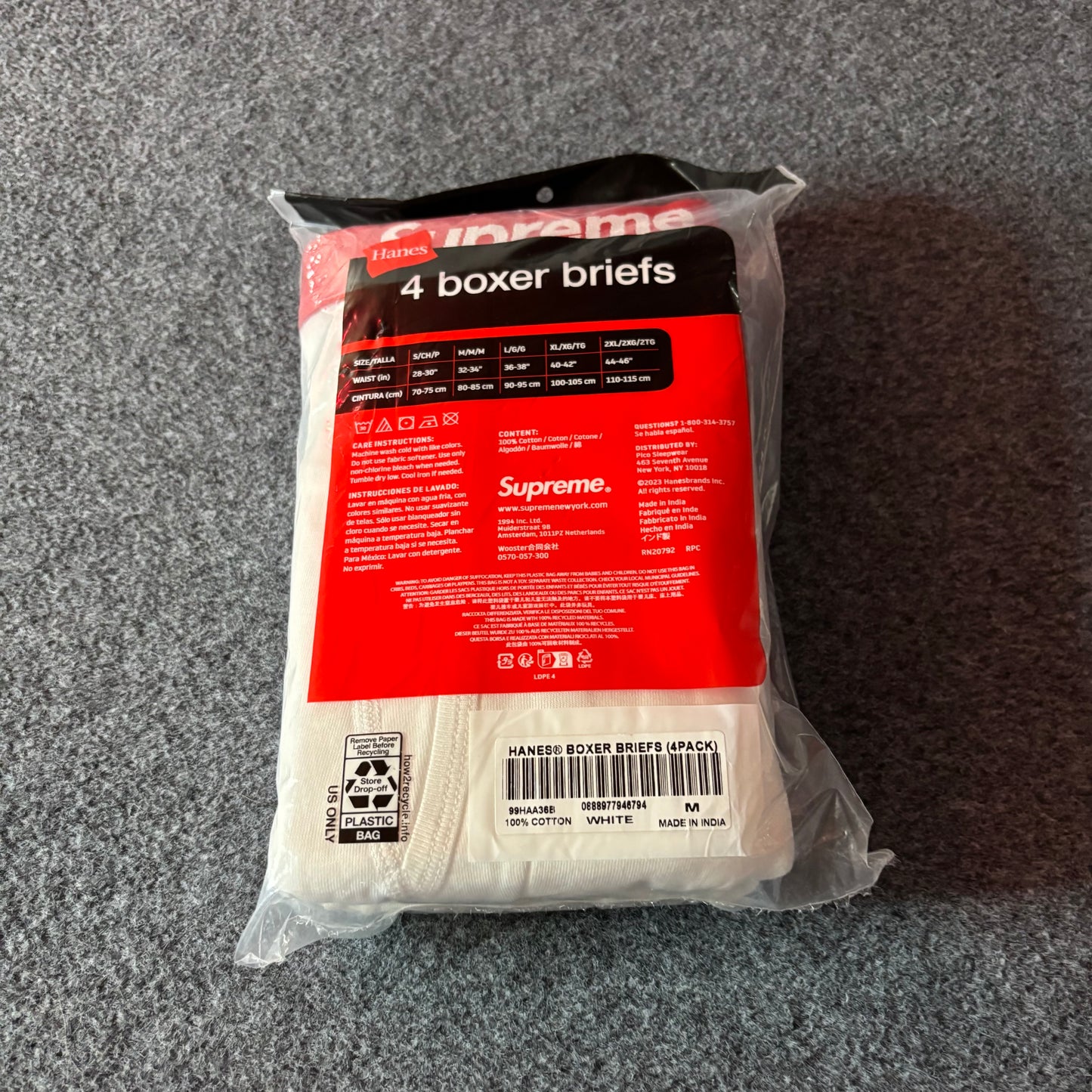 Supreme boxers white 4 pack