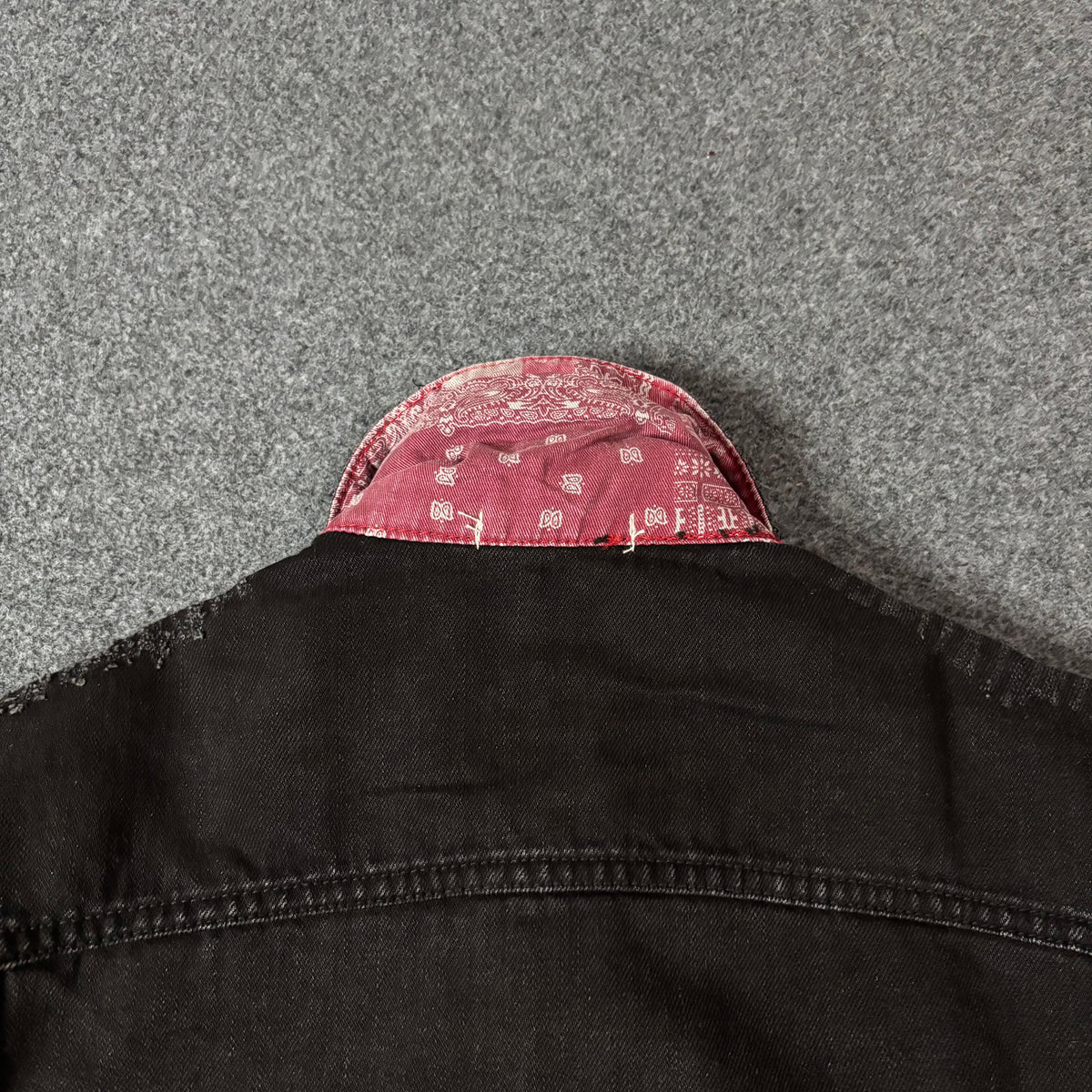 Mnml reversible paisley trucker jacket