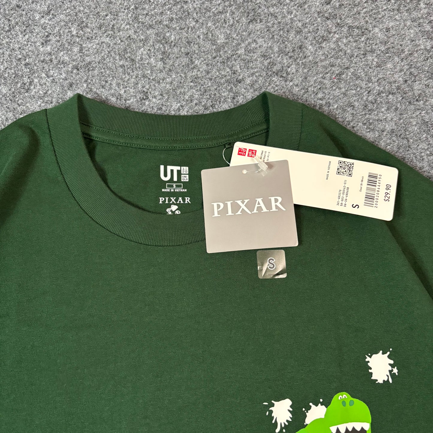 Uniqlo x Pixar Toy Story Rex tee green