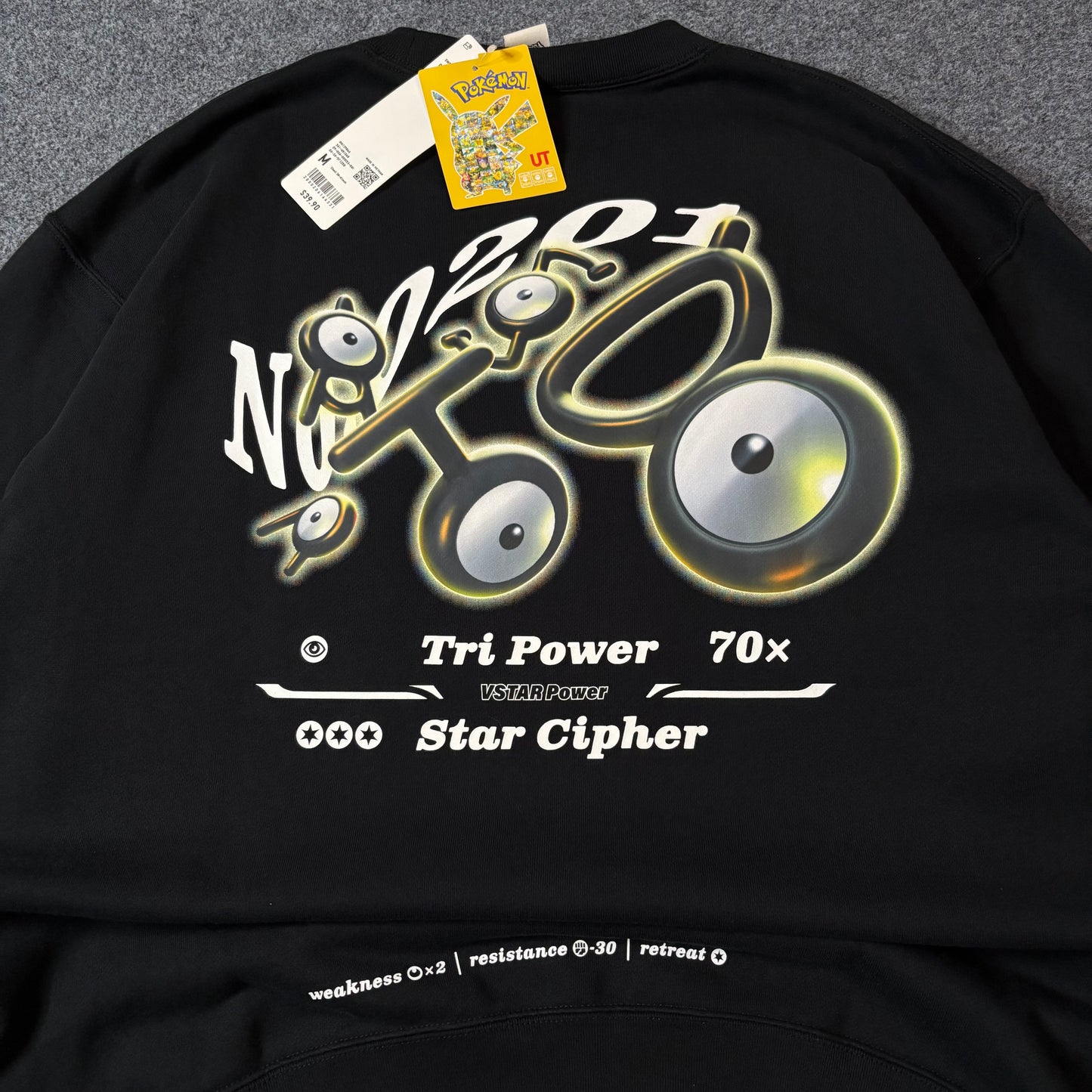 Uniqlo x Pokemon unown crewneck black