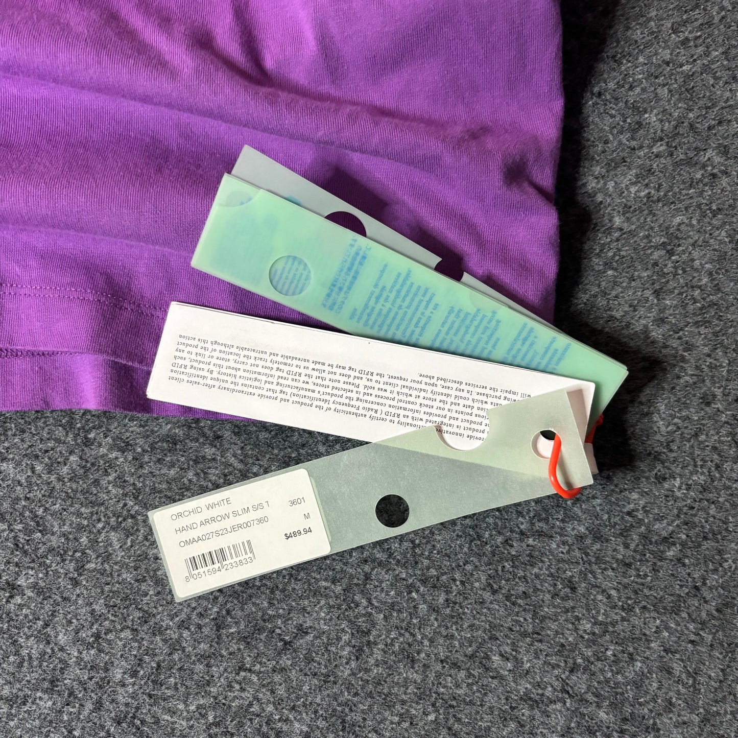 Off White orchid white hand arrow slim s/s tee