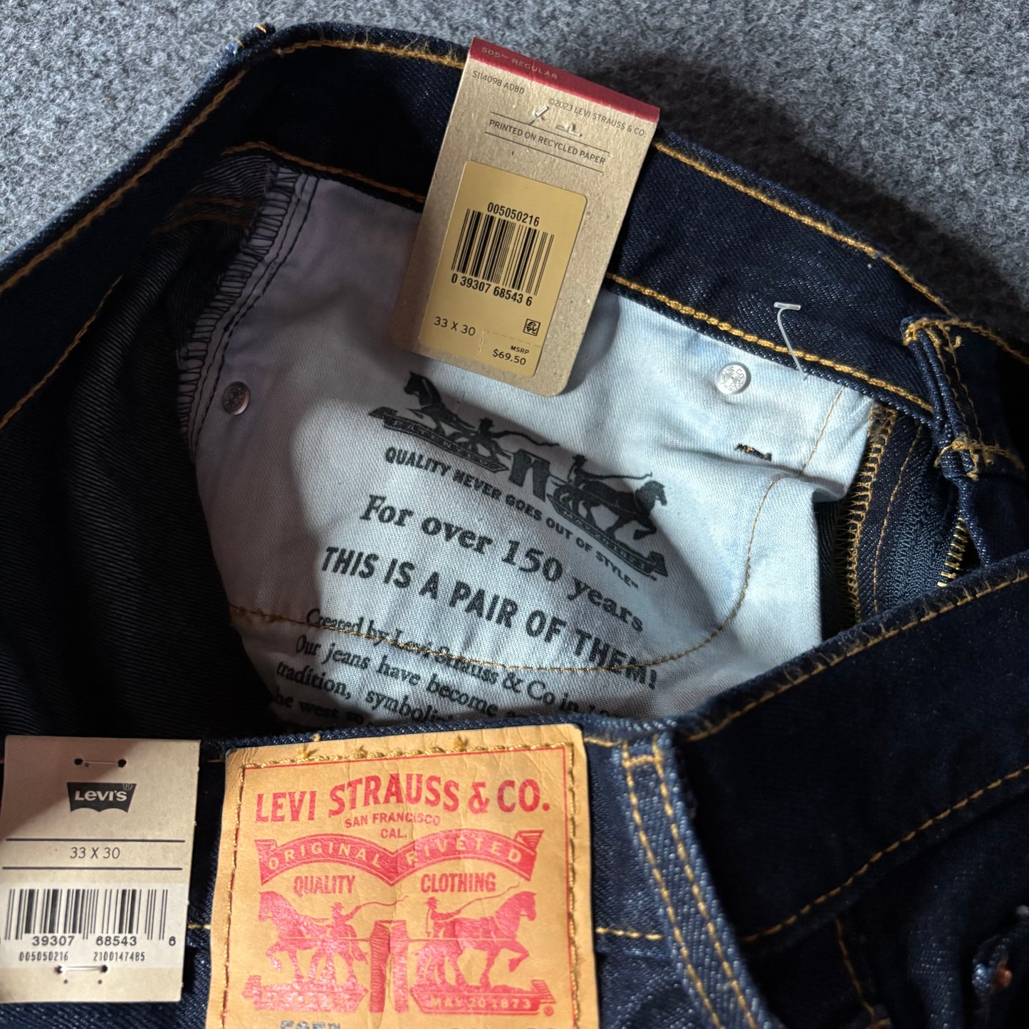 Levi’s 505 regular fit indigo jeans