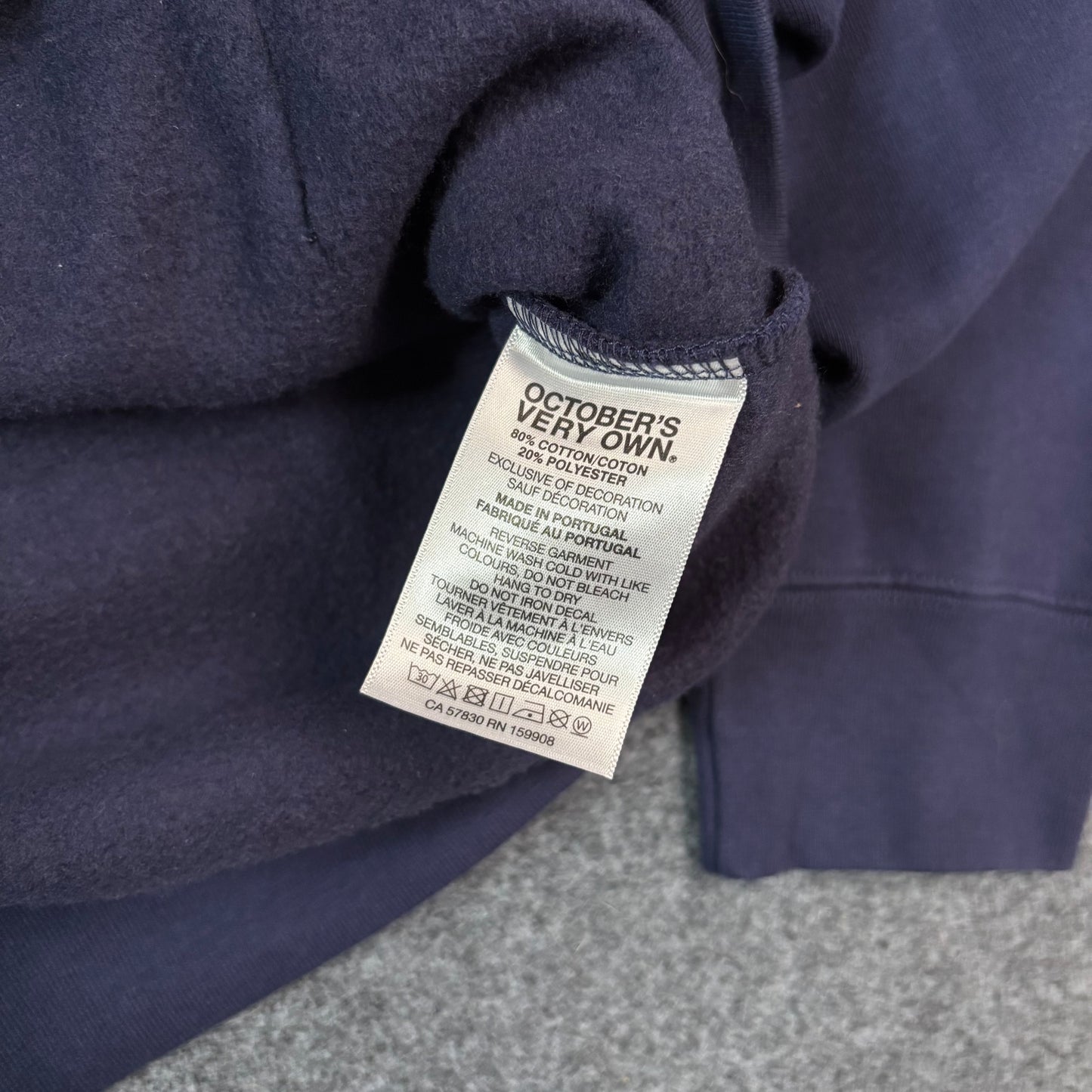 October Very Own (OVO, Drake Brand) peacoat pull over hoodie navy
