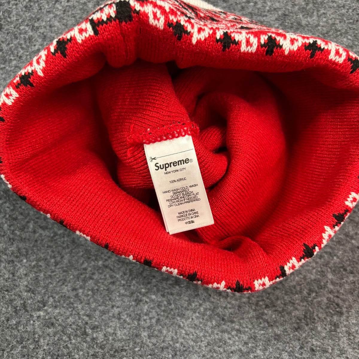 Supreme bandana big logo red beanie