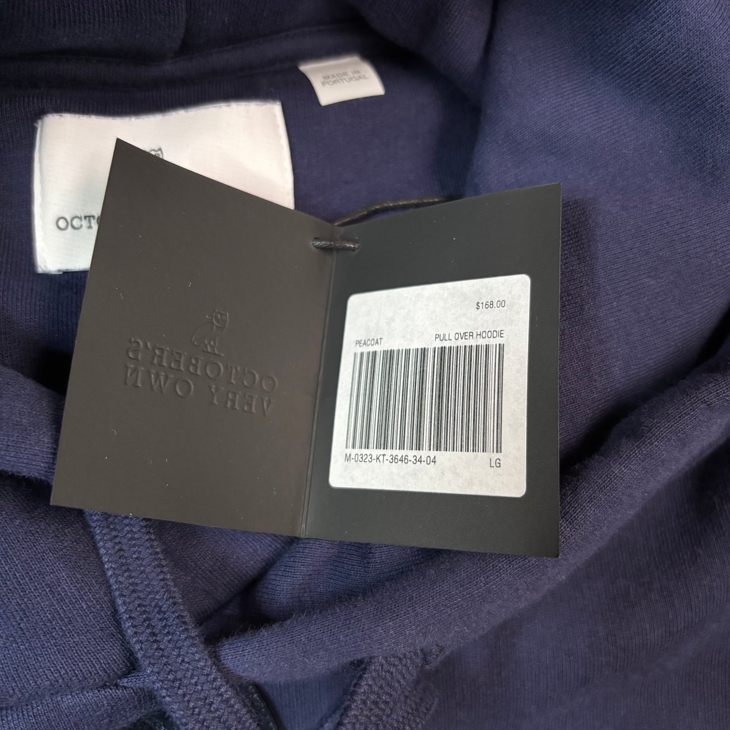 October Very Own (OVO, Drake Brand) peacoat pull over hoodie navy