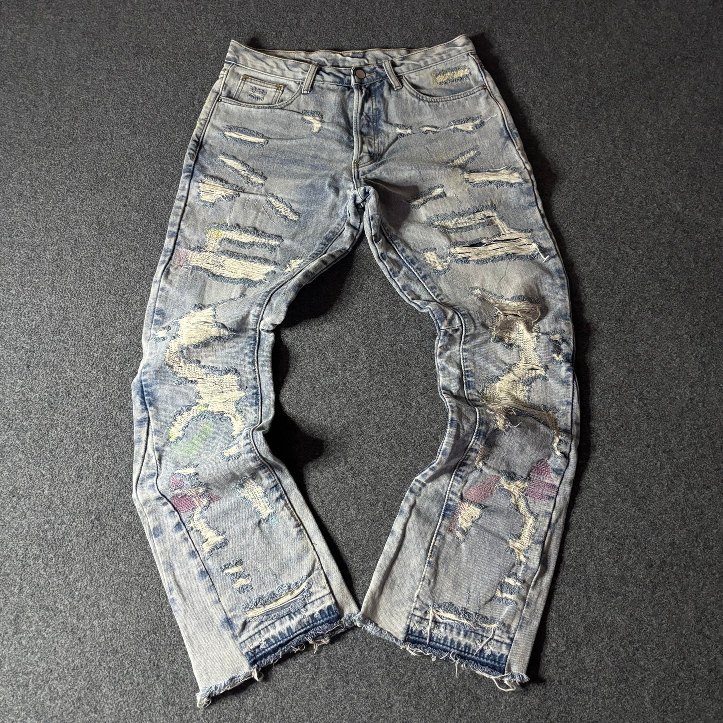 MNML flared reconstructed denim heavy jeans