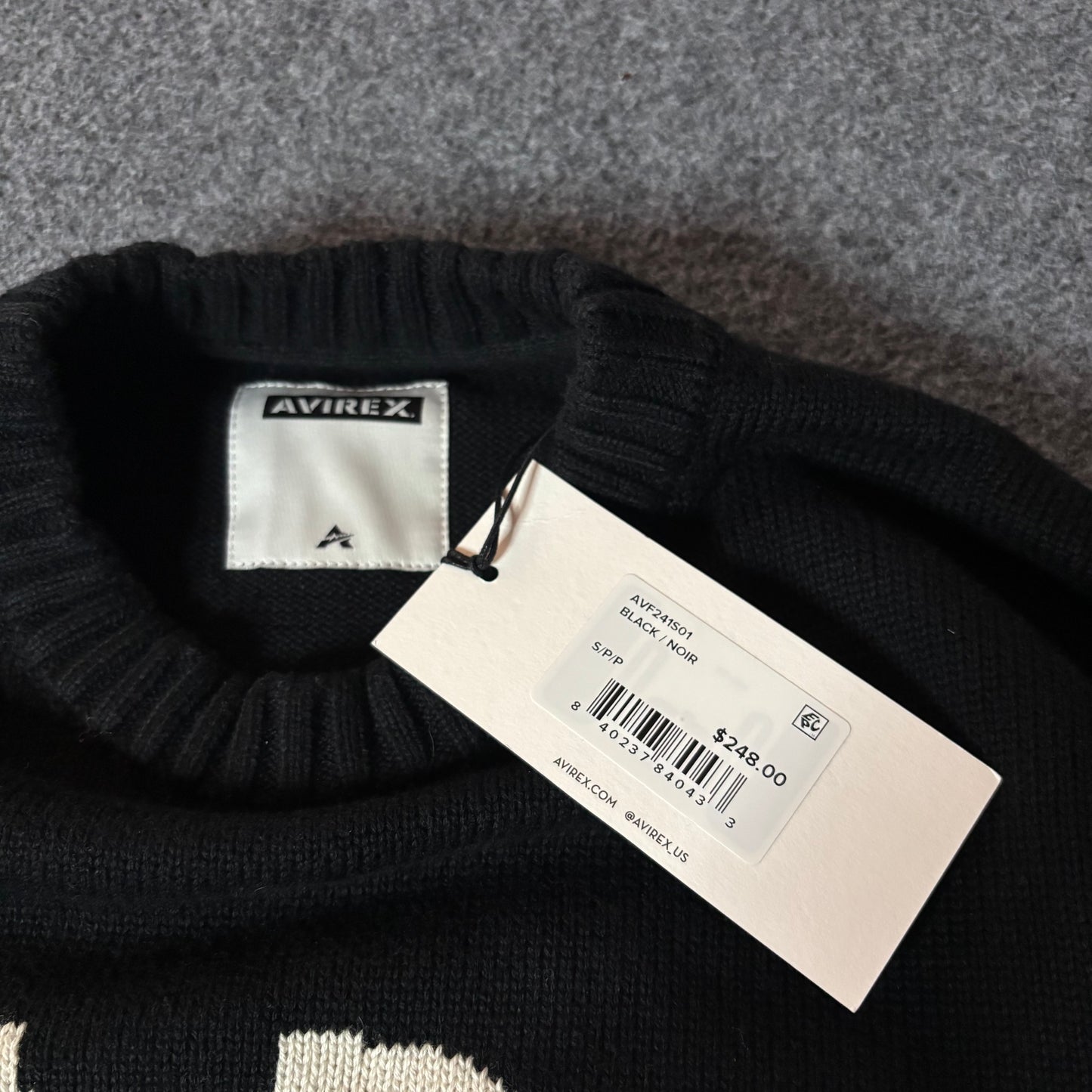 Avirex track field knit sweater black/noir