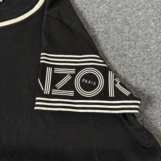 Kenzo Paris sleeve print black tee