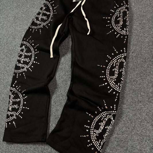 Mixed Emotions rhinestone embellishment track pant
