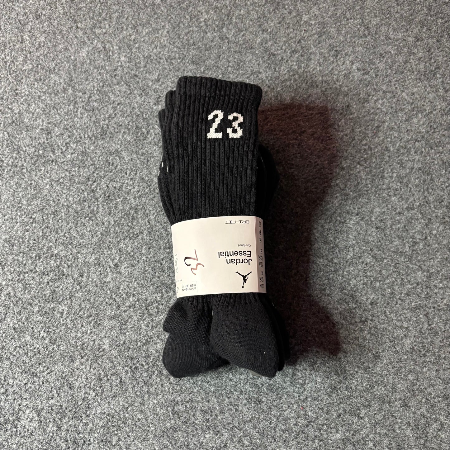Jordan essentials 3 pack black tall socks