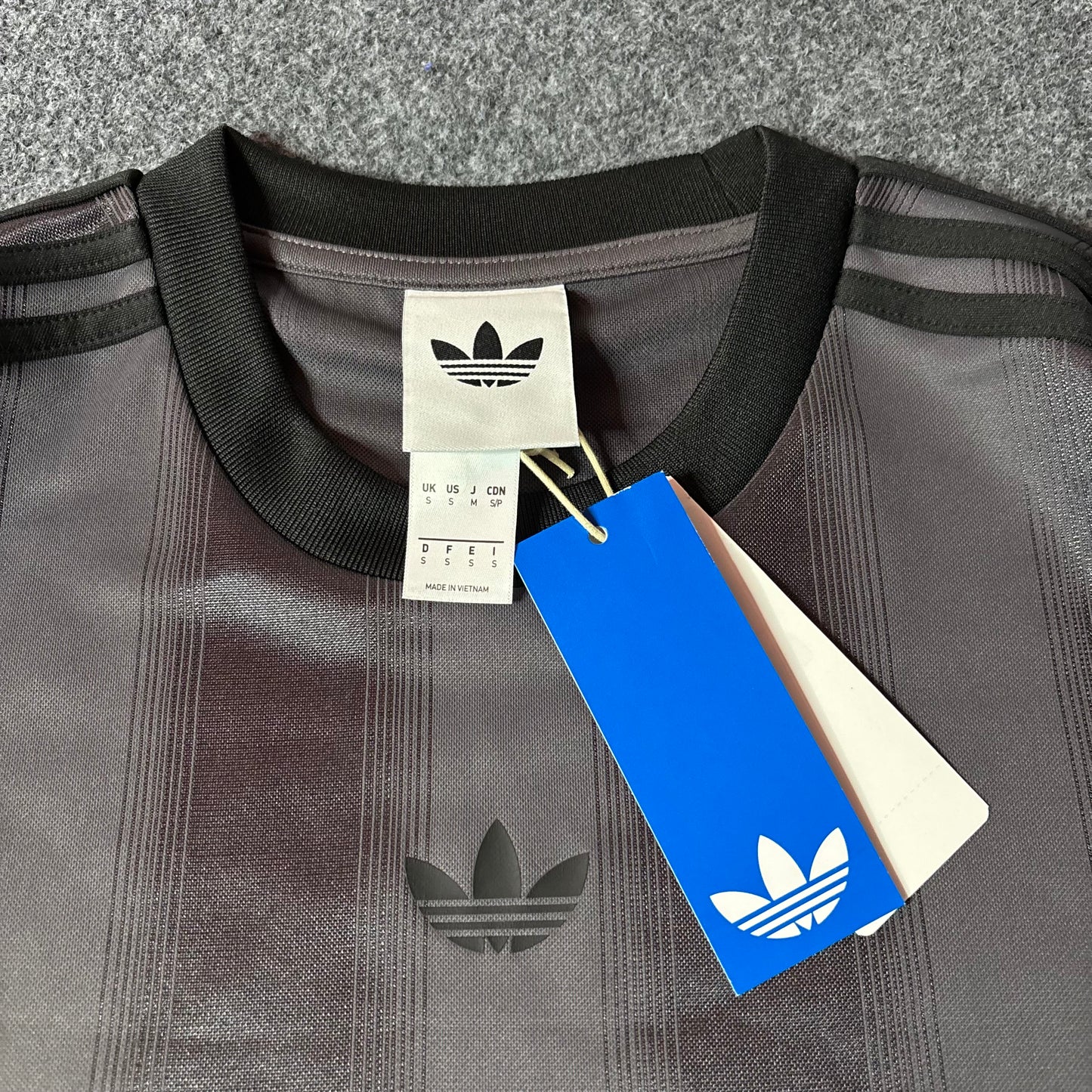 Adidas jacquard jersey grey/black stripes oversized