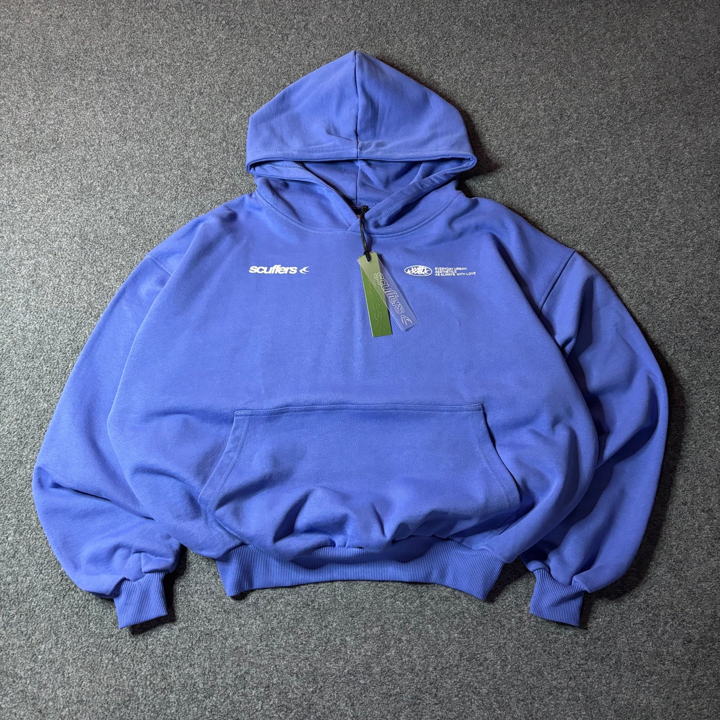 Scuffers with love sign hoodie blue