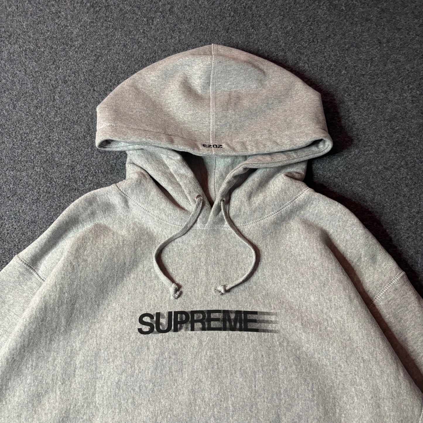 Supreme Motion Logo grey hoodie SS23
