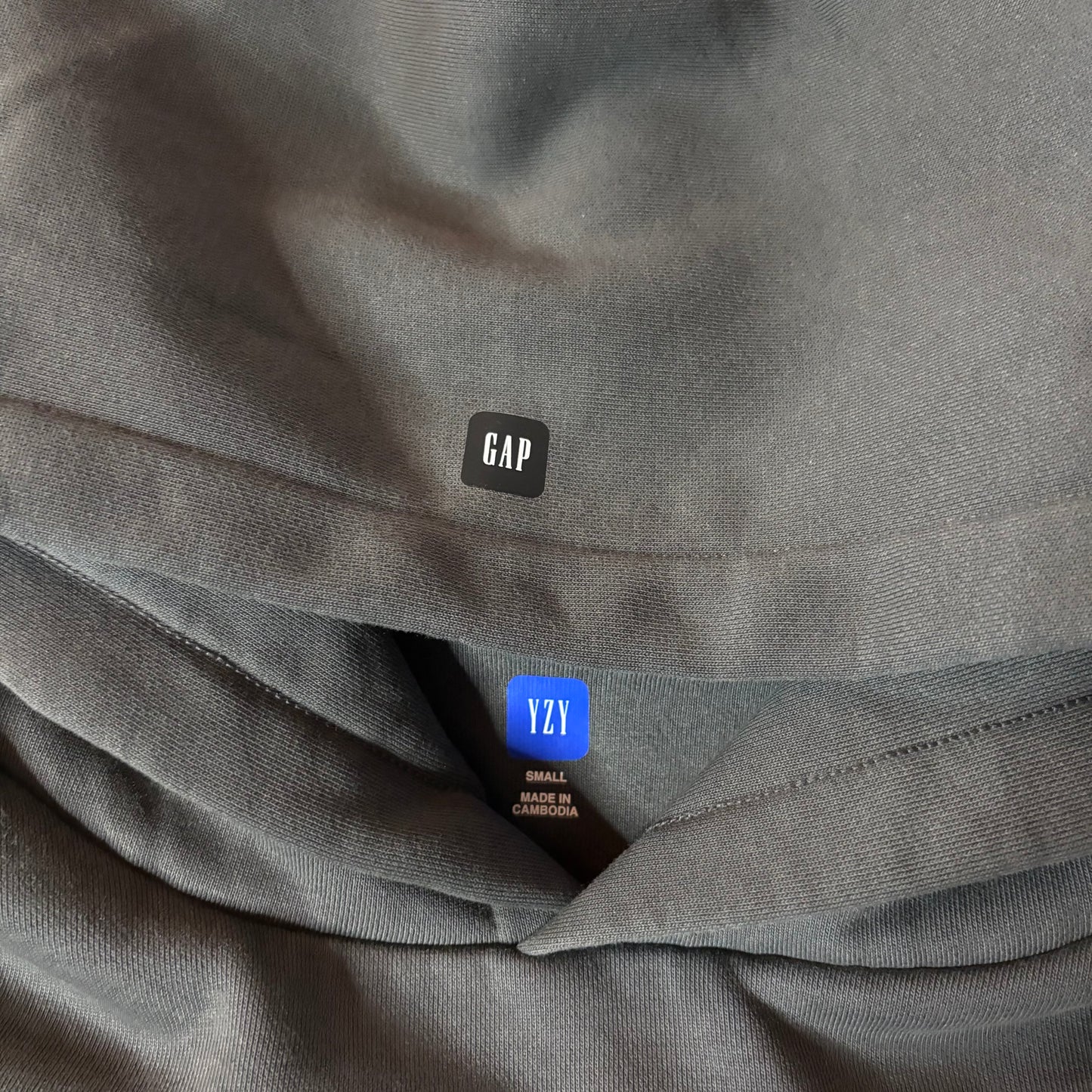 Yeezy x Gap shrunken hoodie grey